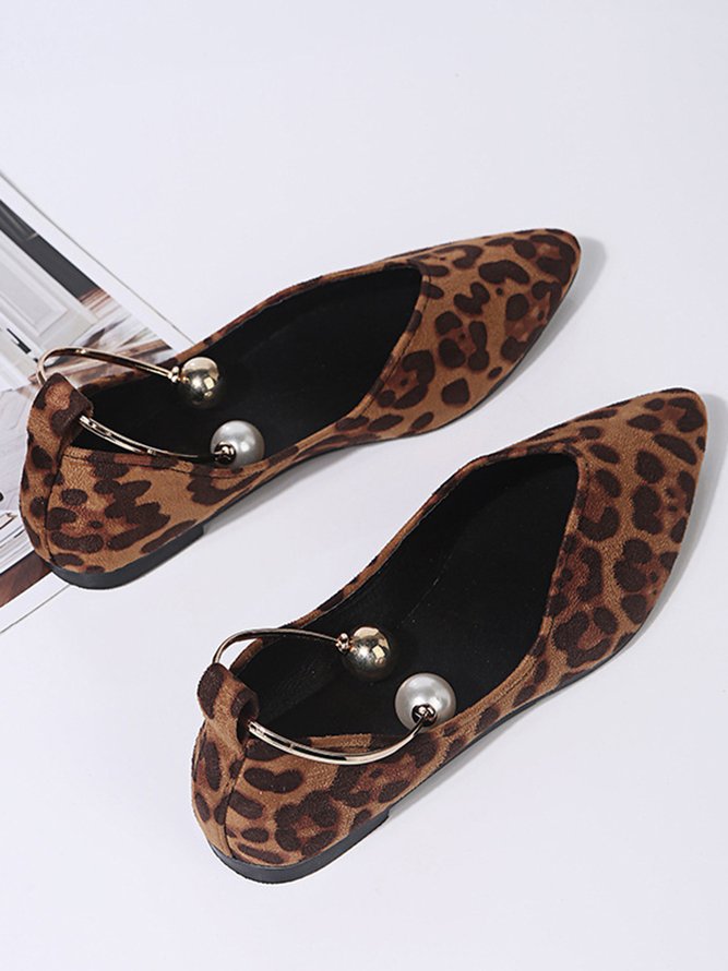 Pearl Metal Ring Anti-Suede Flats