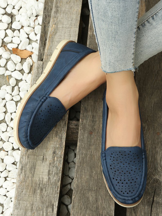 Simple Casual Hollow Breathable Loafers