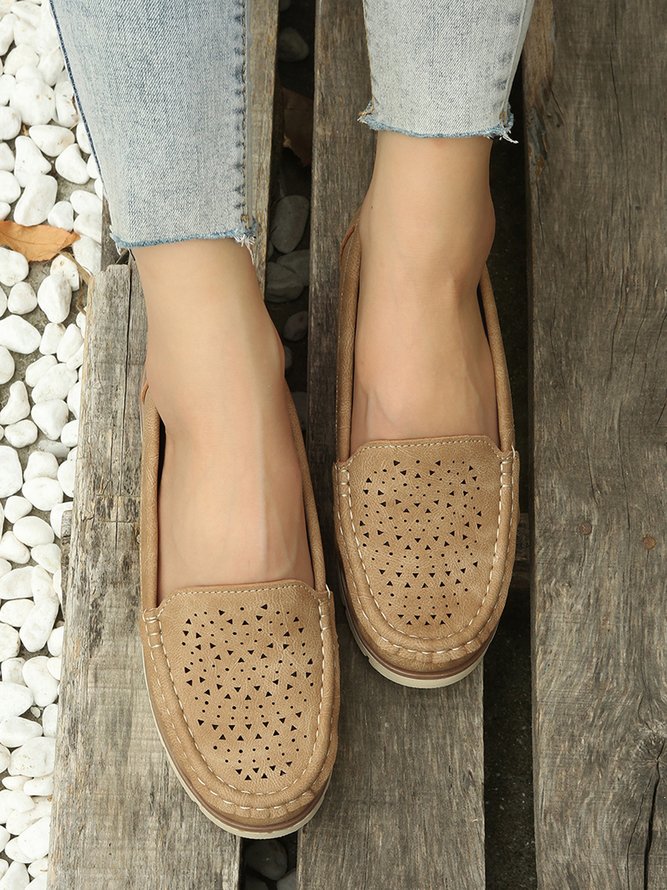 Simple Casual Hollow Breathable Loafers