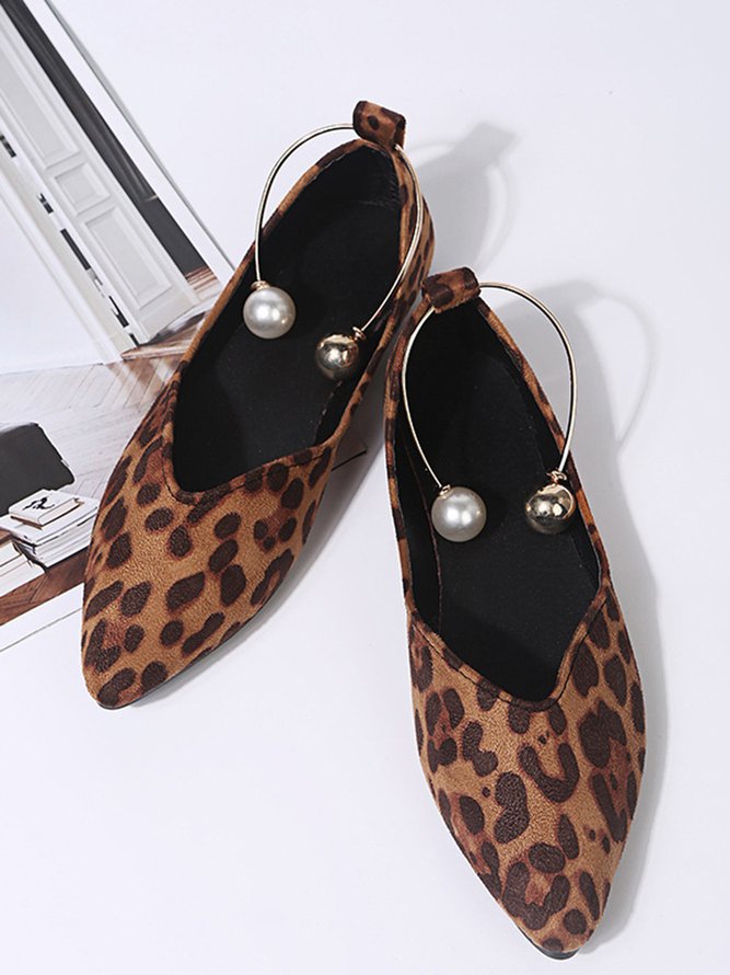 Pearl Metal Ring Anti-Suede Flats