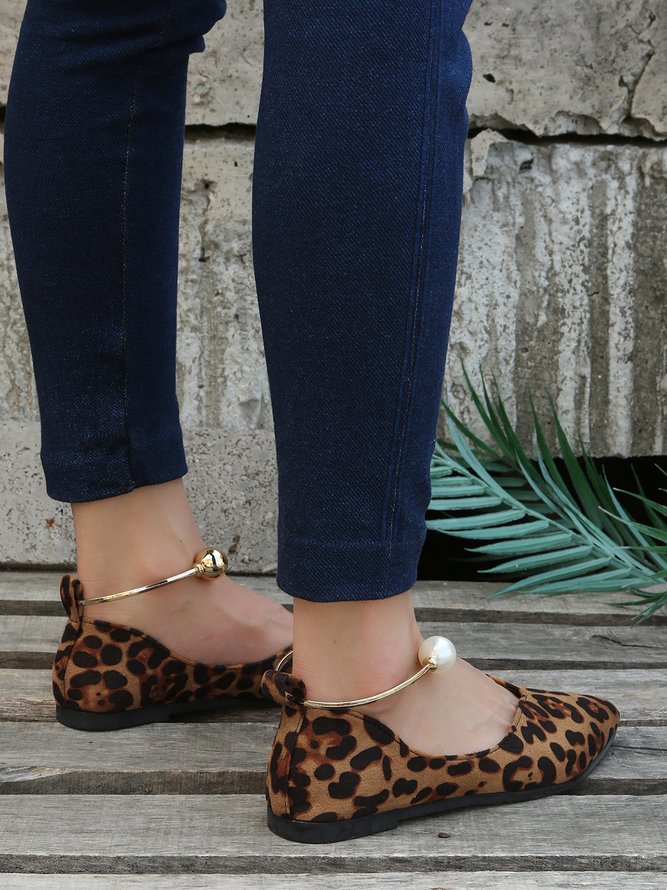 Pearl Metal Ring Anti-Suede Flats