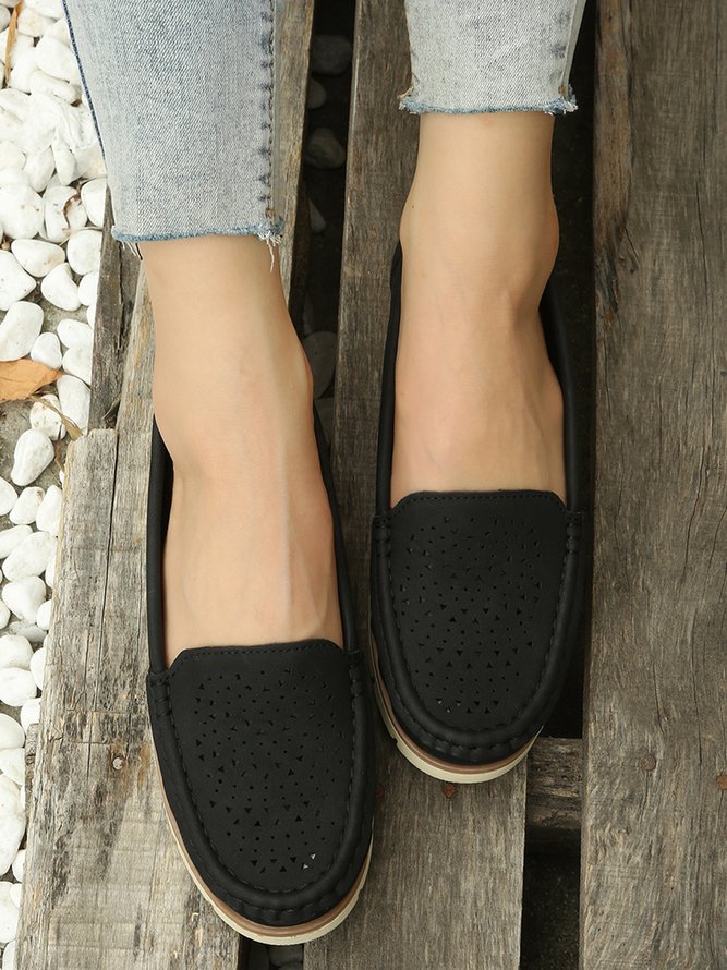 Simple Casual Hollow Breathable Loafers