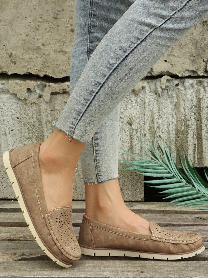 Simple Casual Hollow Breathable Loafers