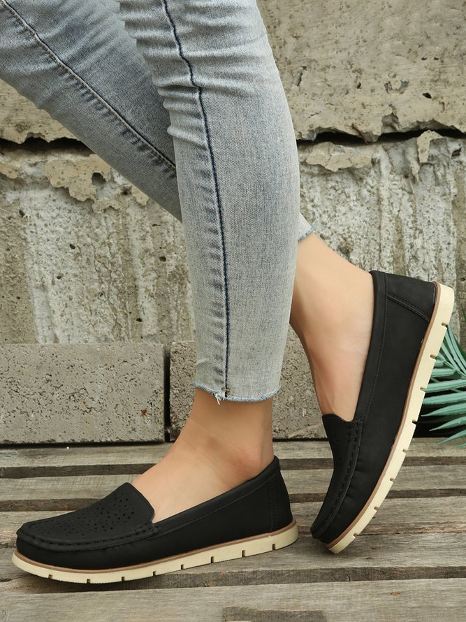 Simple Casual Hollow Breathable Loafers