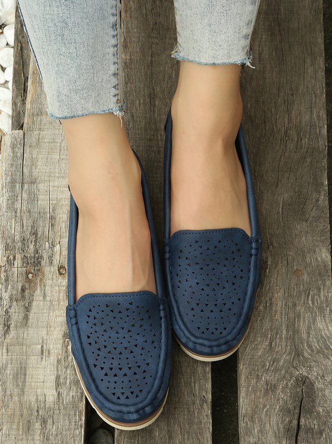 Simple Casual Hollow Breathable Loafers