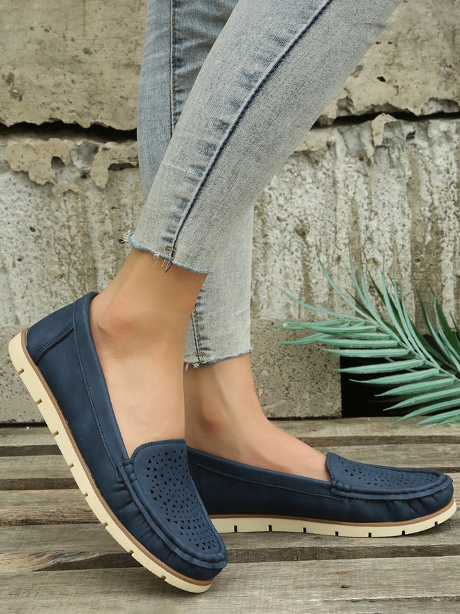 Simple Casual Hollow Breathable Loafers