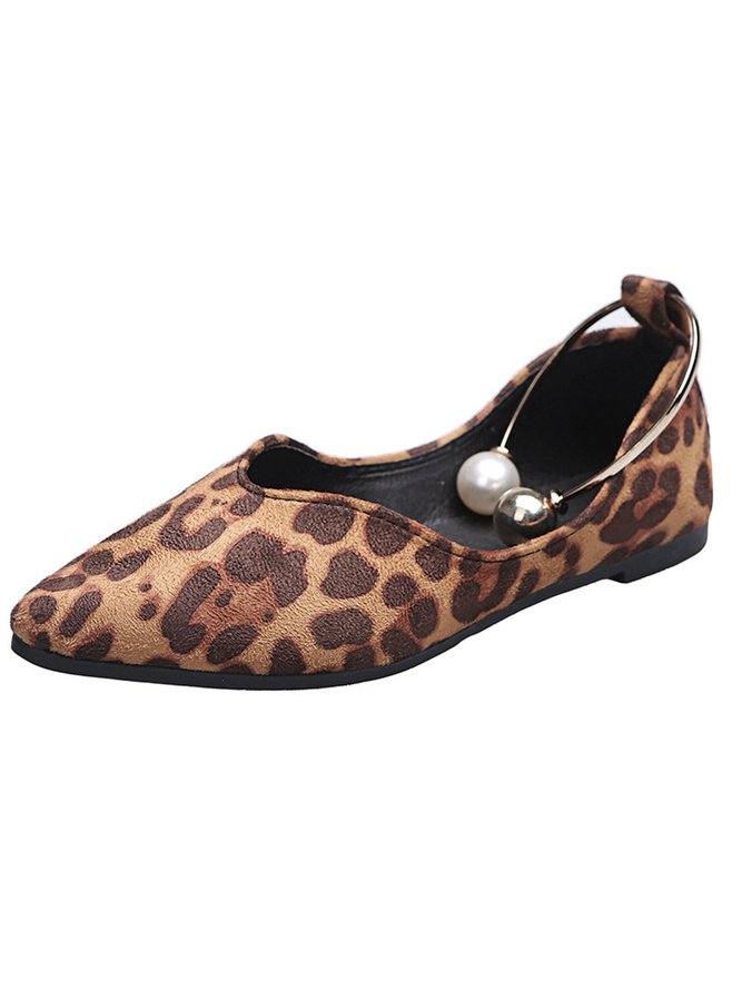 Pearl Metal Ring Anti-Suede Flats