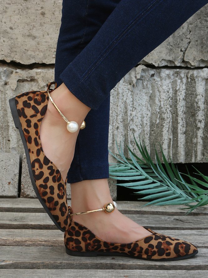 Pearl Metal Ring Anti-Suede Flats