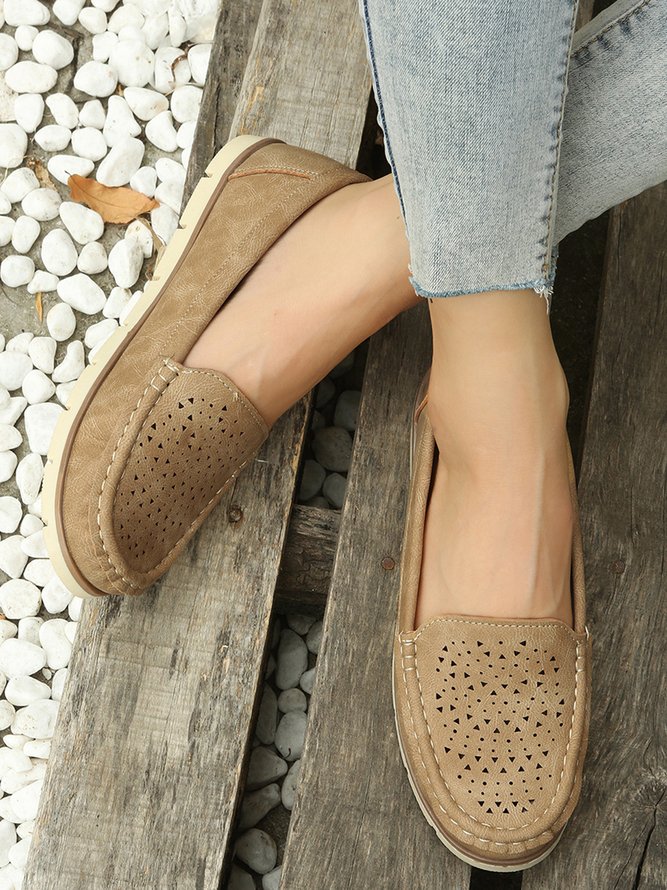 Simple Casual Hollow Breathable Loafers