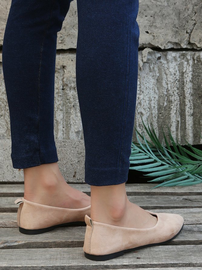 Commuter Simple Anti-Suede Pointed Toe Flats