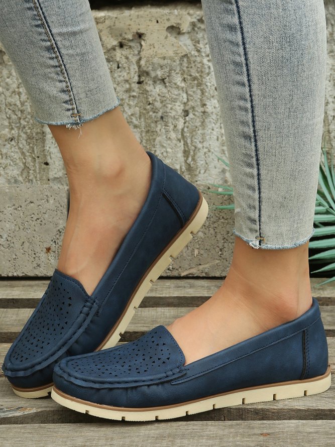 Simple Casual Hollow Breathable Loafers