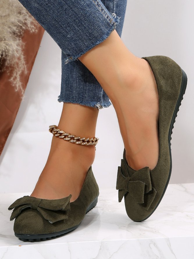Bow Knot Anti-Suede Upper Flats
