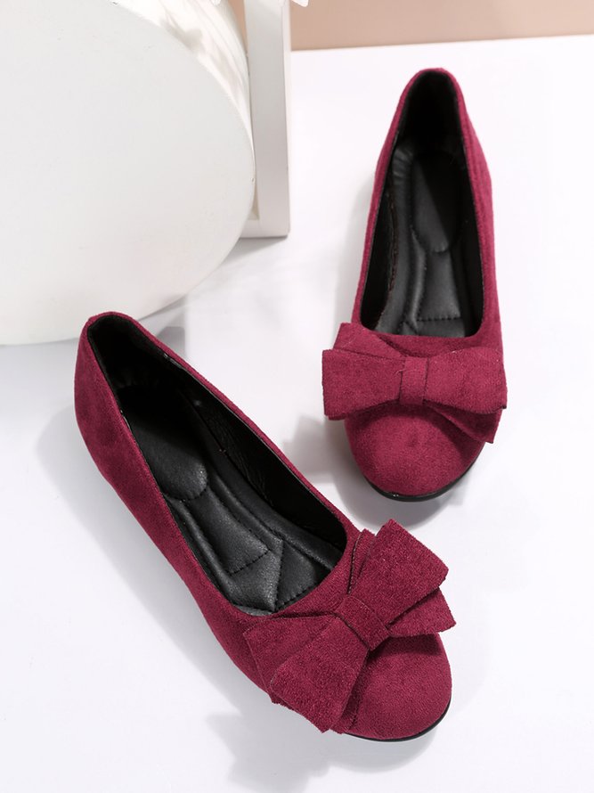 Bow Knot Anti-Suede Upper Flats