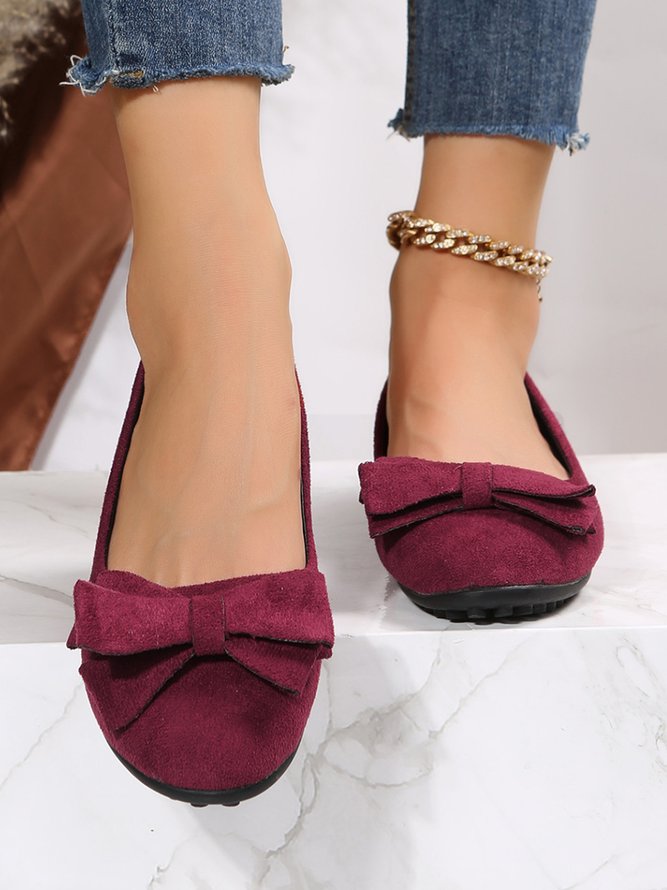 Bow Knot Anti-Suede Upper Flats