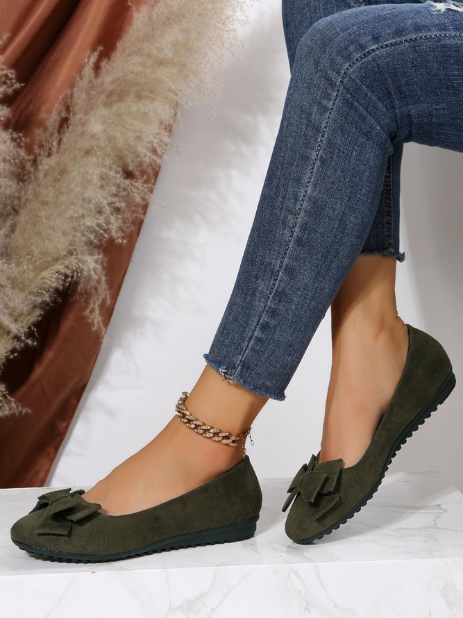 Bow Knot Anti-Suede Upper Flats