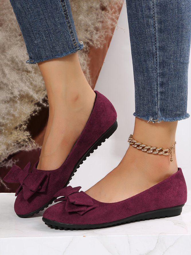 Bow Knot Anti-Suede Upper Flats