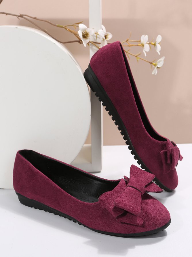 Bow Knot Anti-Suede Upper Flats