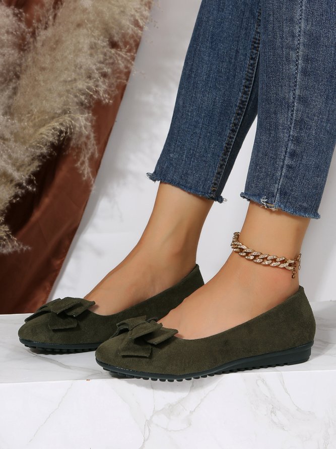 Bow Knot Anti-Suede Upper Flats