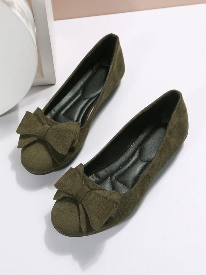 Bow Knot Anti-Suede Upper Flats