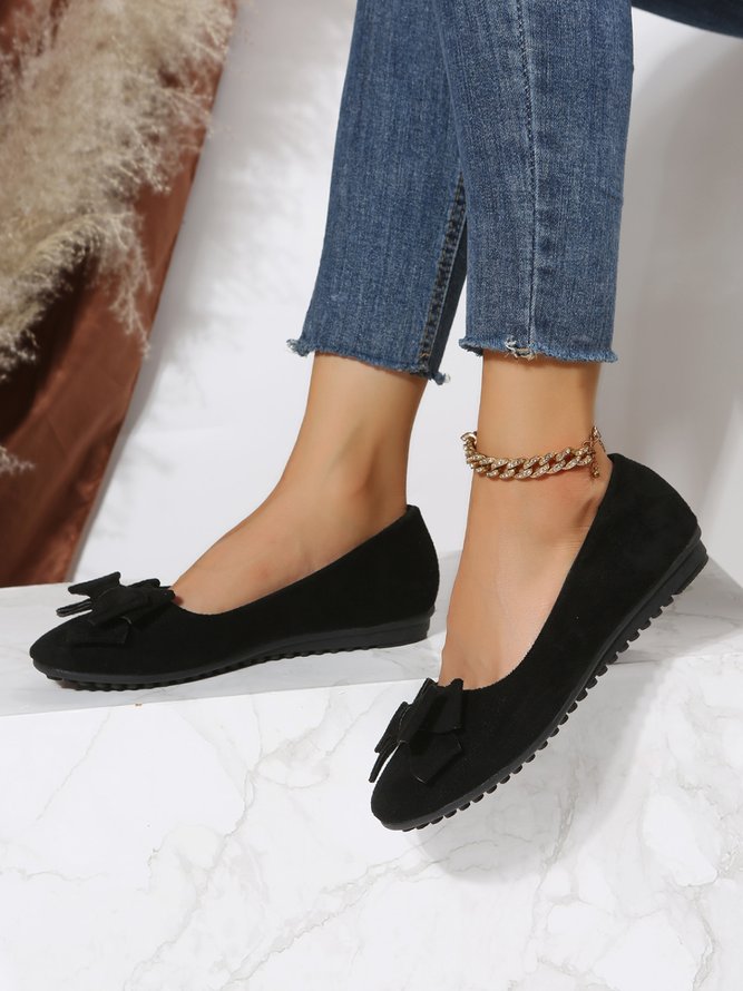 Bow Knot Anti-Suede Upper Flats
