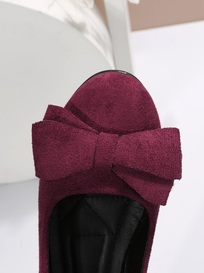 Bow Knot Anti-Suede Upper Flats