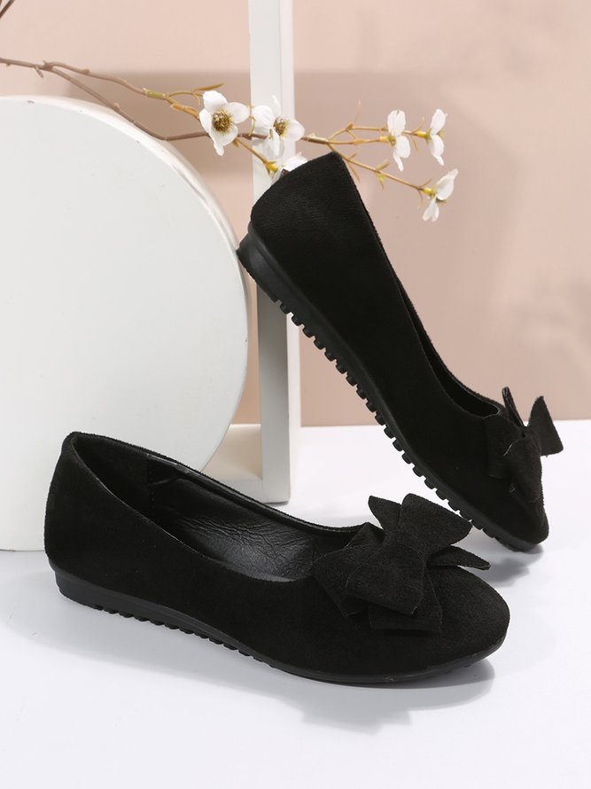 Bow Knot Anti-Suede Upper Flats