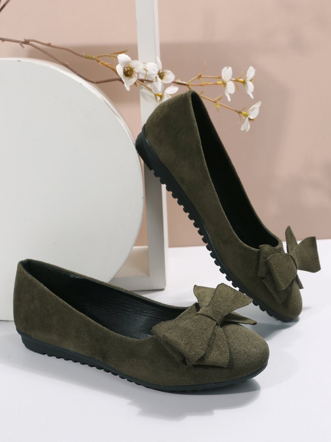 Bow Knot Anti-Suede Upper Flats