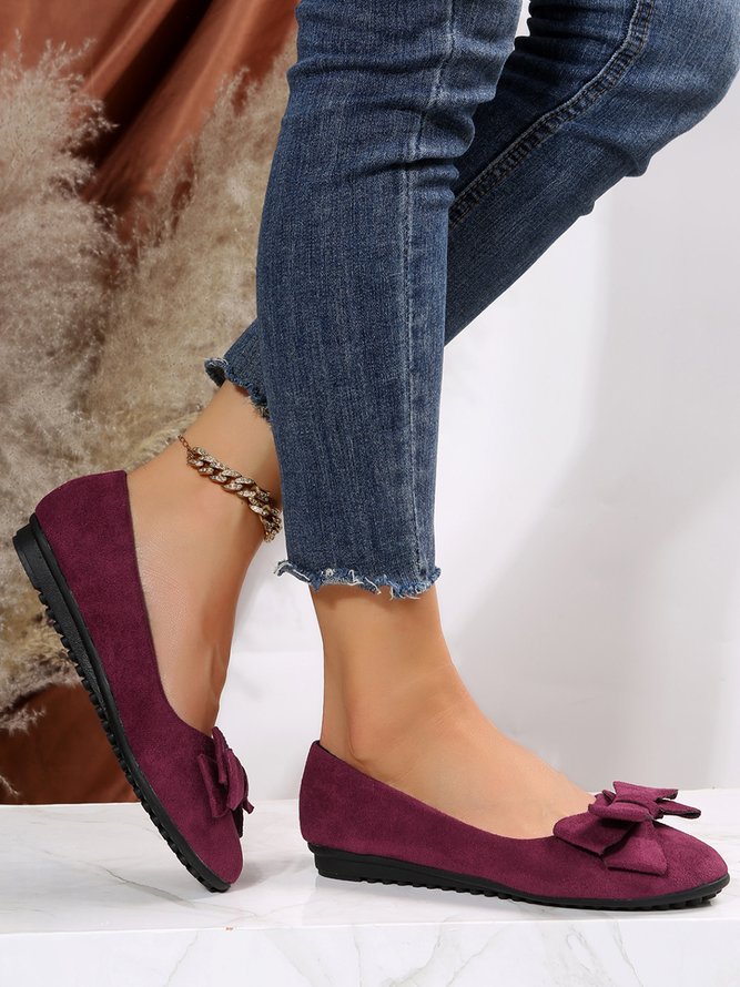 Bow Knot Anti-Suede Upper Flats