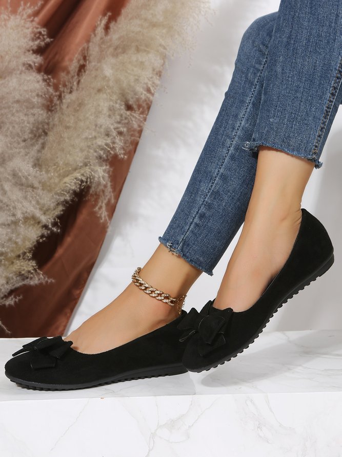 Bow Knot Anti-Suede Upper Flats