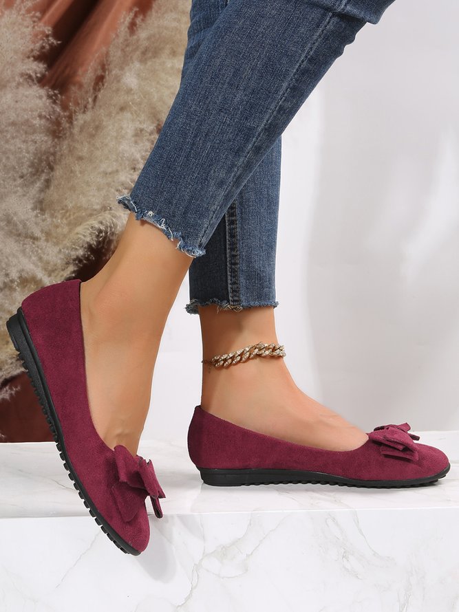 Bow Knot Anti-Suede Upper Flats