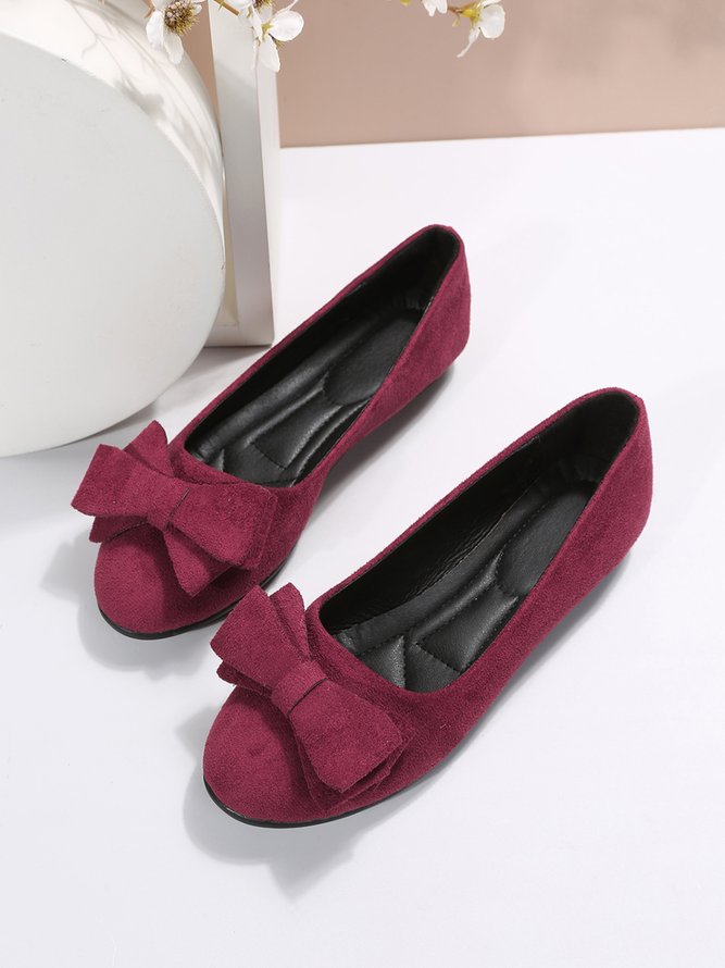 Bow Knot Anti-Suede Upper Flats