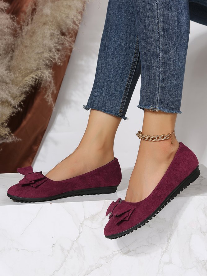 Bow Knot Anti-Suede Upper Flats