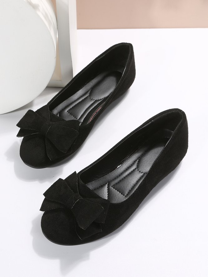 Bow Knot Anti-Suede Upper Flats