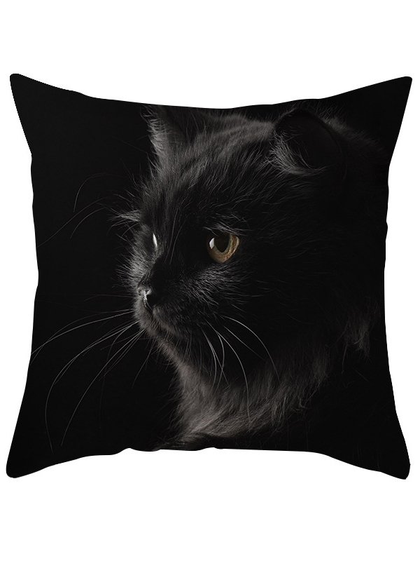 Christmas Banquet Party Black Cat Pattern Home Pillow Cushion
