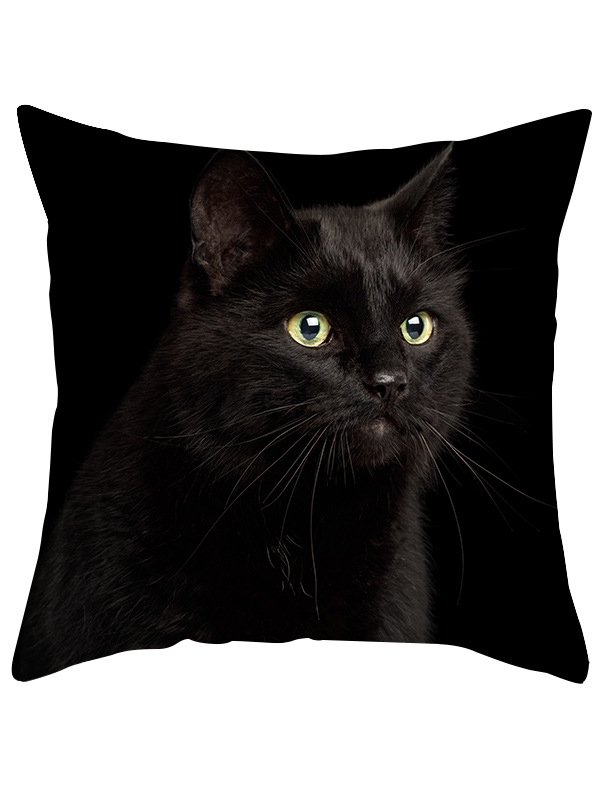 Christmas Banquet Party Black Cat Pattern Home Pillow Cushion