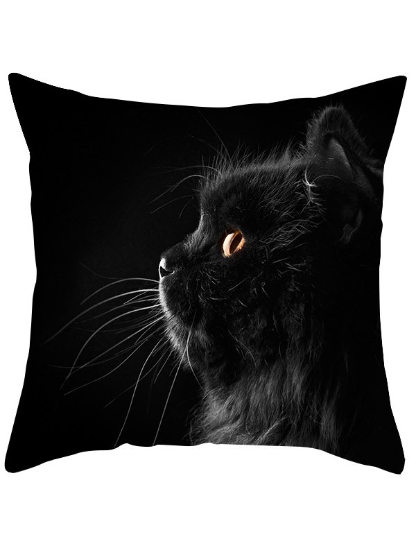 Christmas Banquet Party Black Cat Pattern Home Pillow Cushion