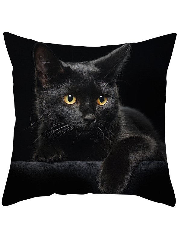 Christmas Banquet Party Black Cat Pattern Home Pillow Cushion