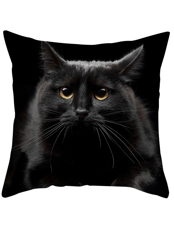 Christmas Banquet Party Black Cat Pattern Home Pillow Cushion