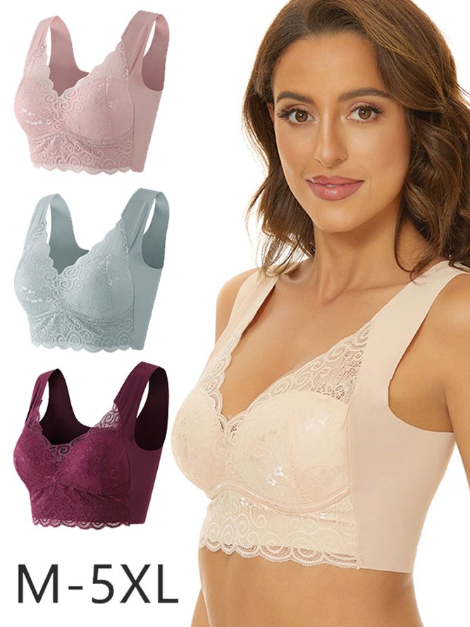 Women's Gathering Side Breasts Seamless Bras