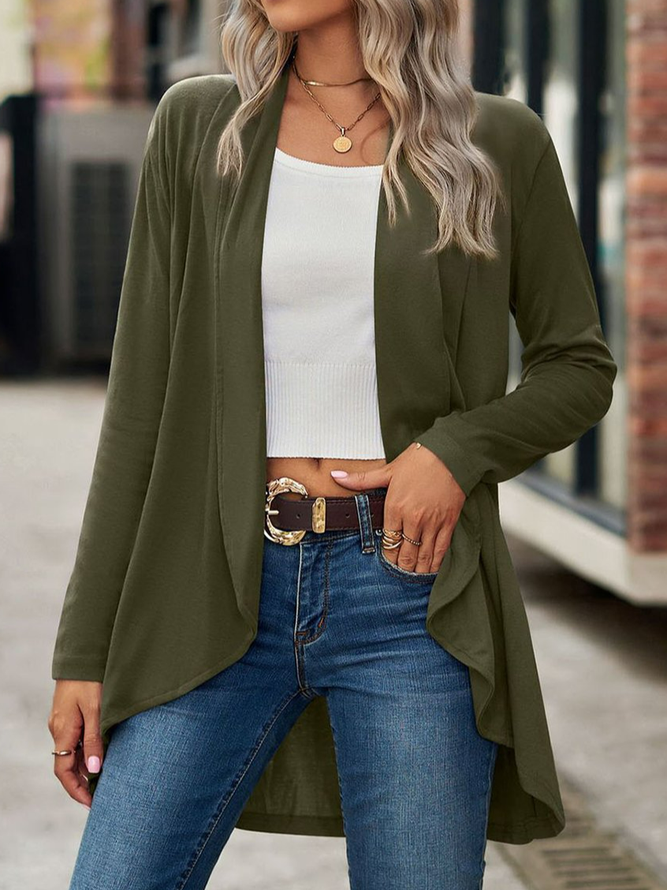 Women Lightweight Loose Casual Plain Cardigan | justfashionnow