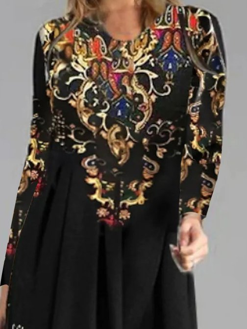Crew Neck Ethnic Regular Fit Dress