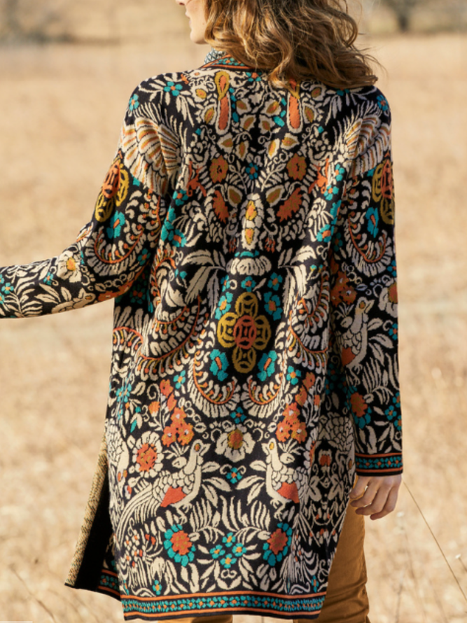 Cross Neck Loose Ethnic Other Coat