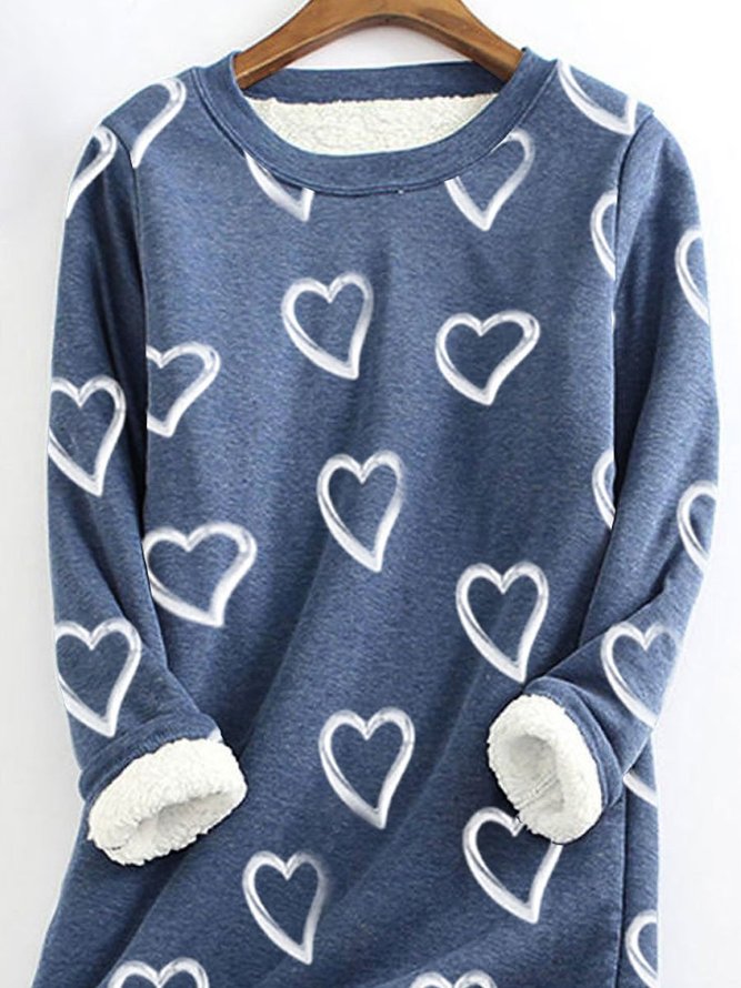 Heart/Cordate Casual Regular Fit Sweatshirt