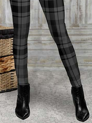Plaid Casual Leggings