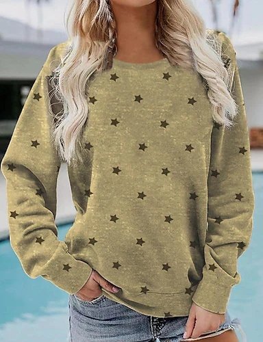Star Loose Crew Neck Sweatshirt