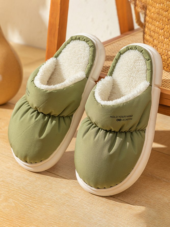 Couple Down Waterproof Plus Velvet Home Slippers