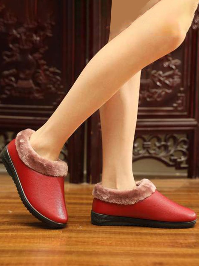 Simple Casual Warm Plush Ankle Boots