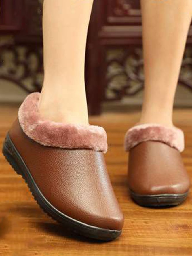 Simple Casual Warm Plush Ankle Boots