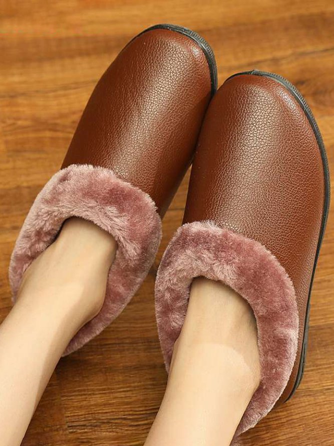 Simple Casual Warm Plush Ankle Boots