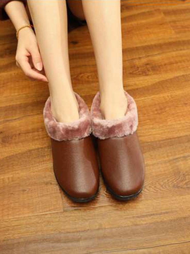 Simple Casual Warm Plush Ankle Boots